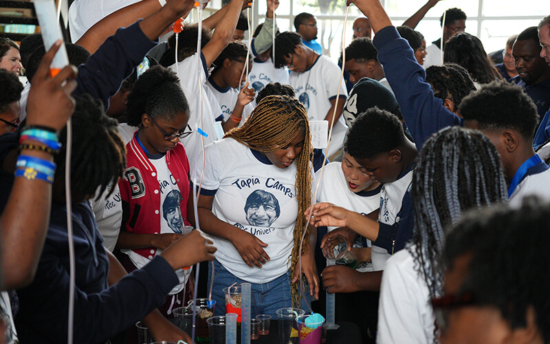 Students testing reservoirs