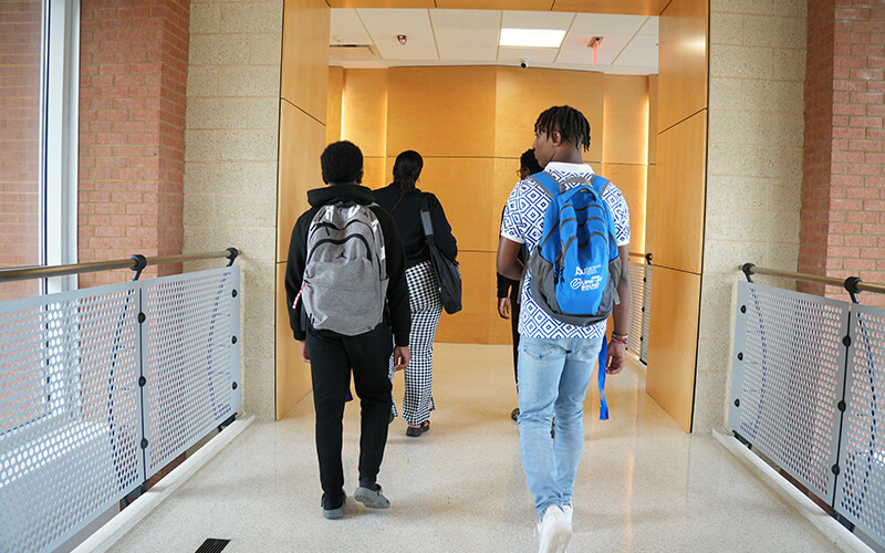 Students walking